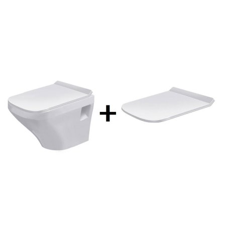 Duravit DuraStyle Zestaw Toaleta WC podwieszana 48x37 cm Compact z deską sedesową wolnoopadającą, biały 2539090000+0063790000