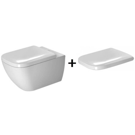 Duravit Happy D.2 Zestaw Toaleta WC podwieszana 54x36,5 cm z deską sedesową wolnoopadającą, biały 2221090000+0064590000