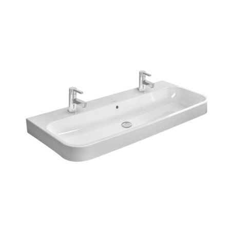 Duravit Happy D.2 Umywalka meblowa 120x50,5 cm z 2 otworami na baterię z przelewem biała z powłoką WonderGliss 23181200241