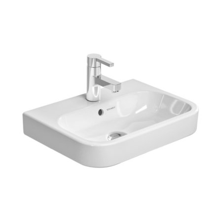 Duravit Happy D.2 Umywalka meblowa mała 50x36 cm z otworem na baterię z przelewem biała z powłoką WonderGliss 07105000001