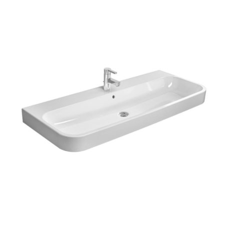 Duravit Happy D.2 Umywalka meblowa 120x50,5 cm z jednym otworem na baterię z przelewem biała z powłoką WonderGliss 23181200271