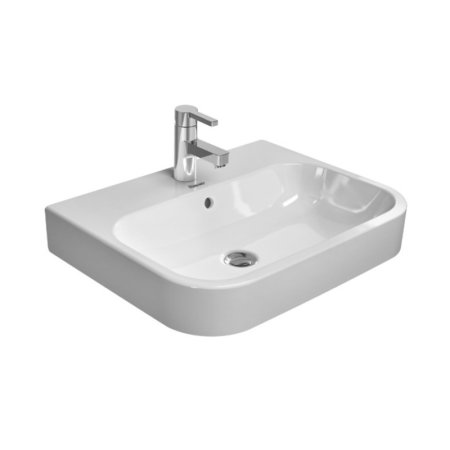 Duravit Happy D.2 Umywalka nablatowa 60x46 cm z jednym otworem na baterię z przelewem biała z powłoką WonderGliss 23156000001