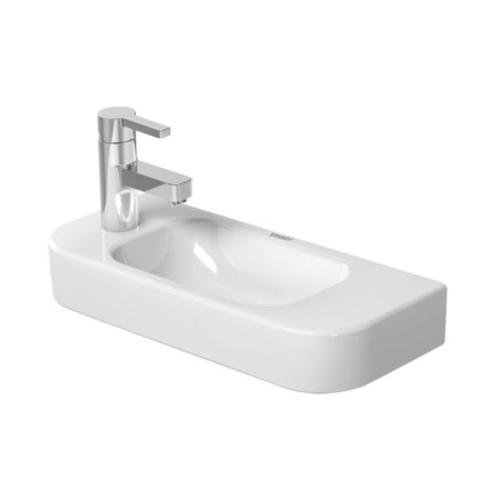 Duravit Happy D.2 Umywalka wisząca mała 50x22 cm z otworem na baterię z lewej strony bez przelewu biała z powłoką WonderGliss 07115000091