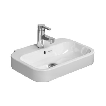 Duravit Happy D.2 Umywalka wisząca mała 50x36 cm z jednym otworem na baterię z przelewem biała z powłoką WonderGliss 07095000001