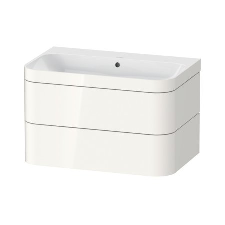 Duravit Happy D.2 Zestaw Szafka podumywalkowa 77,5x49x48 cm dekor biały wysoki połysk + umywalka meblowa bez otworu na baterię biała  HP4637N2222