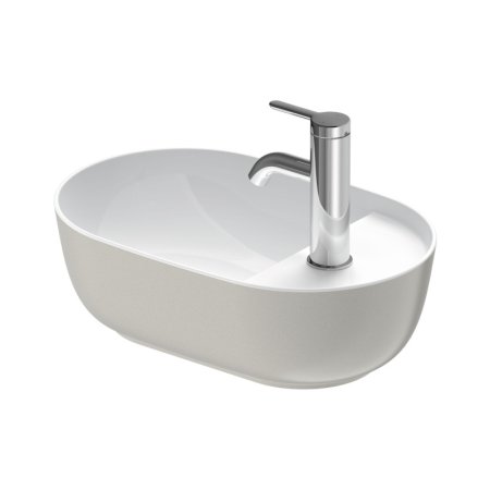 Duravit LUV Umywalka nablatowa 42x27 cm szlifowany spód biały/szary satynowy z powłoką WonderGliss 03814223001