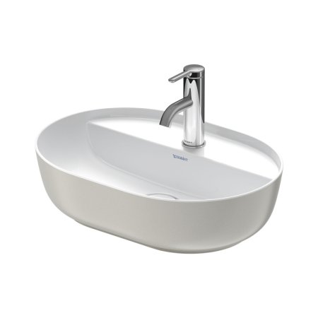 Duravit LUV Umywalka nablatowa 50x35 cm szlifowany spód biały/szary satynowy z powłoką WonderGliss 03805023001