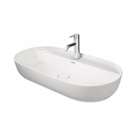 Duravit LUV Umywalka nablatowa 80x40 cm szlifowany spód biały/biały satynowy z powłoką WonderGliss 03808026001