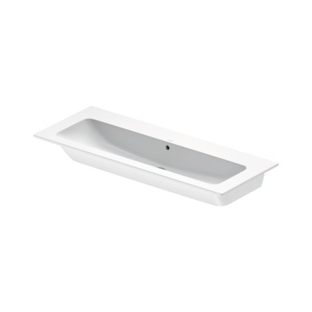 Duravit ME by Starck Umywalka meblowa 123x49 cm bez otworów na baterie biały satynowy z powłoką WonderGliss 23611232601