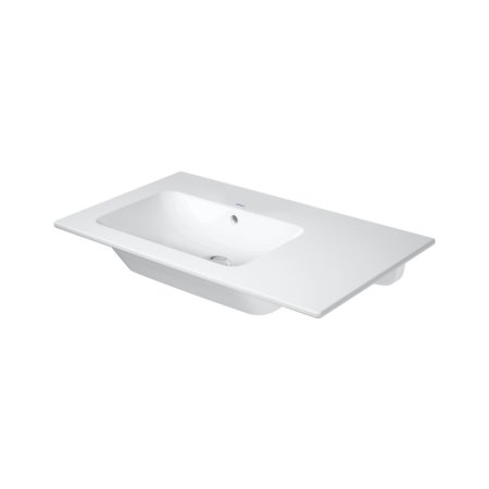 Duravit ME by Starck Umywalka meblowa 83x49 cm lewa bez otworu na baterię biały satynowy z powłoką WonderGliss 23458332601