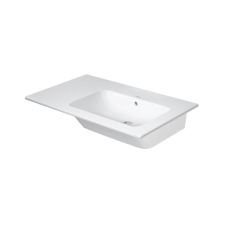 Duravit ME by Starck Umywalka meblowa 83x49 cm prawa bez otworu na baterię biały satynowy z powłoką WonderGliss 23468332601