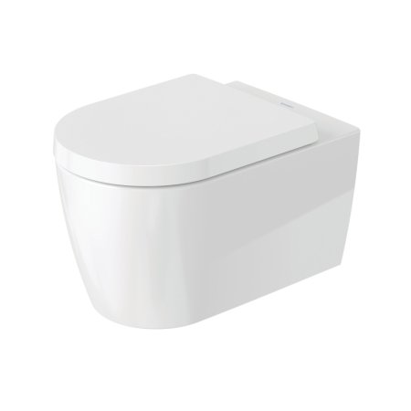 Duravit ME by Starck Zestaw Toaleta WC 57x37 cm bez kołnierza + deska wolnoopadająca biały alpin z powłoką WonderGliss 45290900A11
