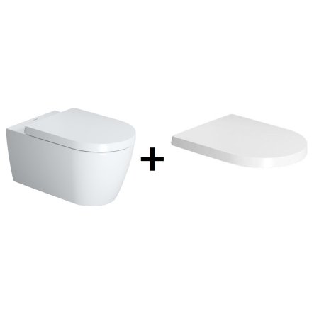 Duravit ME by Starck Zestaw Toaleta WC 57x37 cm Rimless bez kołnierza z deską  wolnoopadającą,biały 2529090000+0020090000