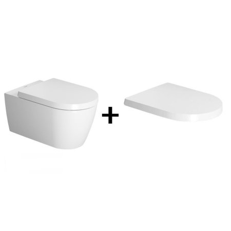 Duravit ME by Starck Zestaw Toaleta WC 57x37 cm Rimless bez kołnierza z deską wolnoopadającą biały 45290900A1