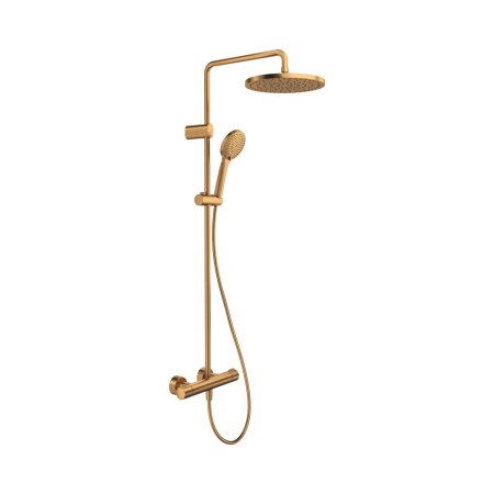 Duravit Shower Systems Zestaw prysznicowy termostatyczny natynkowy z deszczownicą brąz szczotkowany TH4282008004
