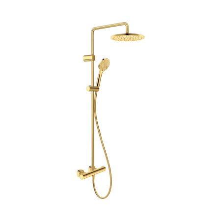 Duravit Shower Systems Zestaw prysznicowy termostatyczny natynkowy z deszczownicą złoto polerowane TH4282008034
