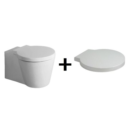 Duravit Starck 1 Zestaw Toaleta WC podwieszana 57,5x41 cm z deską sedesową wolnoopadającą, biały 0210090064+0065880099