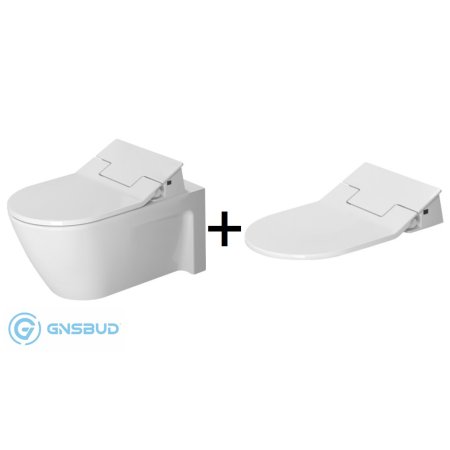 Duravit Starck 2 Zestaw Toaleta WC podwieszana 62x37,5 cm z deską sedesową myjącą SensoWash, biały 2533590000+611000002004300