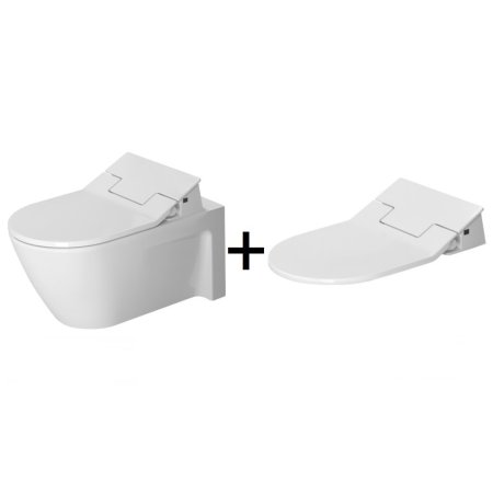 Duravit Starck 2 Zestaw Toaleta WC podwieszana 62x37,5 cm z deską sedesową myjącą SensoWash, biały 2533590000+611000002004300