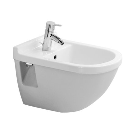 Duravit Starck 3 Bidet wiszący 36x54 cm z jednym otworem na baterię biały z powłoką WonderGliss 22301500001