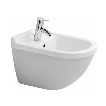 Duravit Starck 3 Bidet wiszący 36x54 cm z jednym otworem na baterię biały z powłoką WonderGliss 22801500001