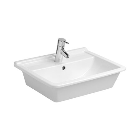 Duravit Starck 3 Umywalka blatowa 56x46 cm z jednym otworem na baterię biała z powłoką WonderGliss 03025600001