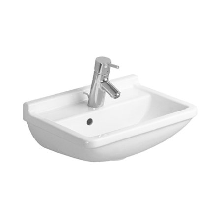 Duravit Starck 3 Umywalka mała 45x32 cm z jednym otworem na baterię biała z powłoką WonderGliss 07504500001