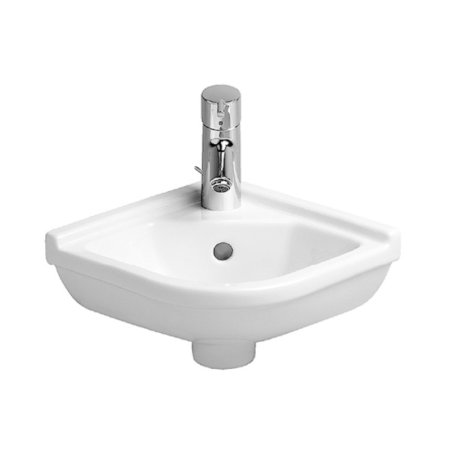 Duravit Starck 3 Umywalka mała narożna 43x38 cm z jednym otworem na baterię biała z powłoką WonderGliss 07524400001