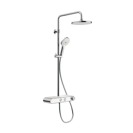 Duravit System Shelf 1050 MinusFlow Zestaw prysznicowy termostatyczny natynkowy z deszczownicą chrom/biały połysk TH4382008005