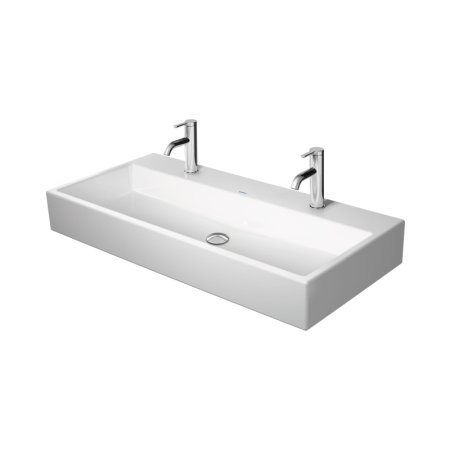 Duravit Vero Air Umywalka meblowa 100x47 cm podwójna bez przelewu biały Alpin z powłoką WonderGliss 23501000431