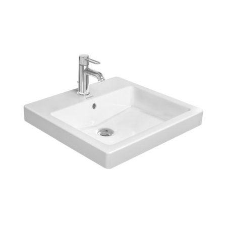 Duravit Vero Umywalka nablatowa 50x46,5 cm, z jednym otworem na baterie, biała z powłoką WonderGliss 03155000001