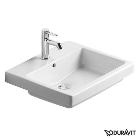 Duravit Vero Umywalka nablatowa 55x46,5 cm, z jednym otworem na baterie, biała 0315550000