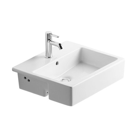 Duravit Vero Umywalka półblatowa 55x47 cm, z jednym otworem na baterie, biała z powłoką WonderGliss 03145500001