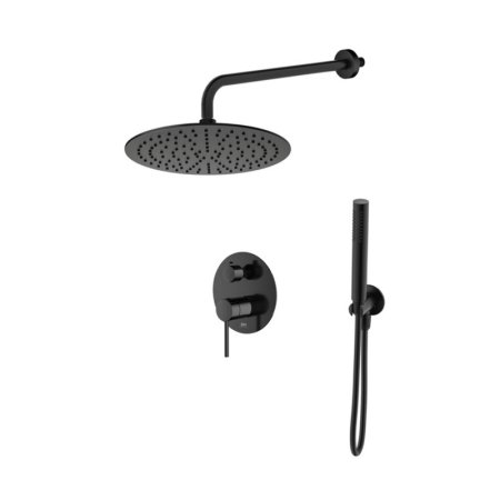 Emporia Fly Zestaw prysznicowy podtynkowy z deszczownicą czarny mat EMPORIA-ZESTAW-FLY-15-BM