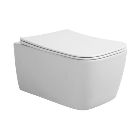 Emporia Lex 1.0 Zestaw Toaleta WC bez kołnierza krótka + deska wolnoopadająca biały EMPORIA-1148