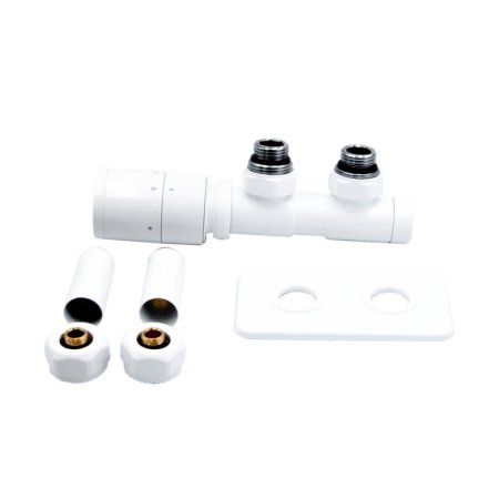 Emporia Max Zestaw termostatyczny ze złączką i maskownicą wersja lewa biały EMPORIA-19644