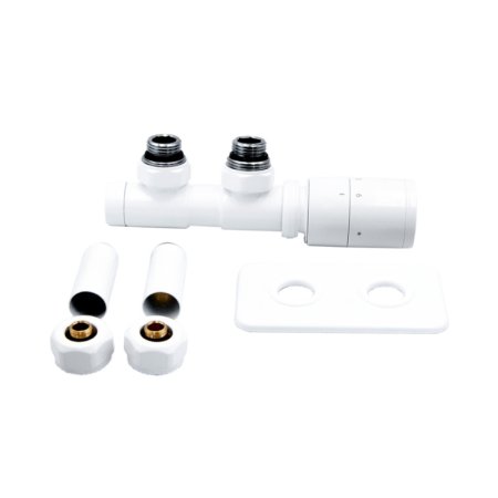 Emporia Max Zestaw termostatyczny ze złączką i maskownicą wersja prawa biały EMPORIA-19645