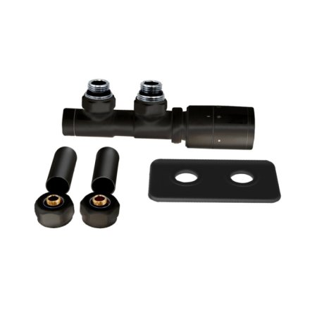 Emporia Max Zestaw termostatyczny ze złączką i maskownicą wersja prawa czarny EMPORIA-19647