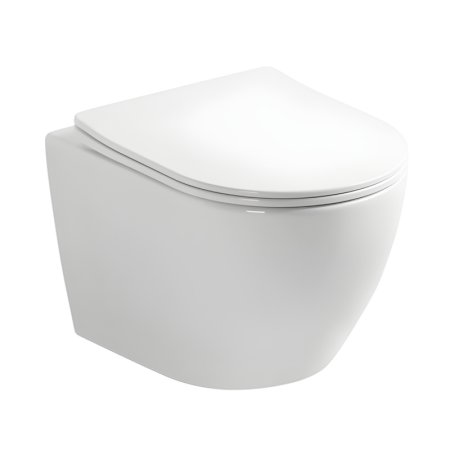 Emporia Nox 1.0 Zestaw Toaleta WC bez kołnierza krótka + deska wolnoopadająca biały EMPORIA-0114