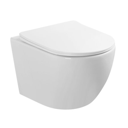 Emporia Nox 1.1 Zestaw Toaleta WC bez kołnierza + deska wolnoopadająca biały EMPORIA-0115