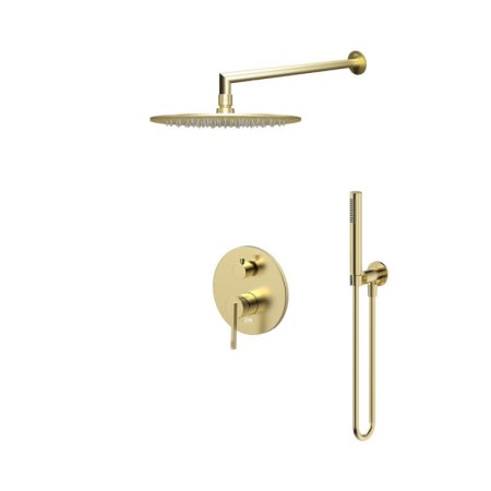 Emporia Ori Zestaw prysznicowy podtynkowy z deszczownicą złoty szczotkowany EMPORIA-ZESTAW-ORI-30-GN