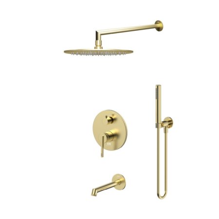 Emporia Ori Zestaw wannowo-prysznicowy podtynkowy z deszczownicą złoty szczotkowany EMPORIA-ZESTAW-ORI-40-GN