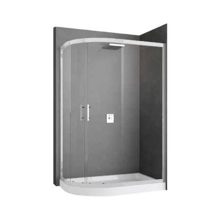 Emporia Sense Kabina półokrągła 80x90x195 cm EMPORIA-SENSIR8090-1B
