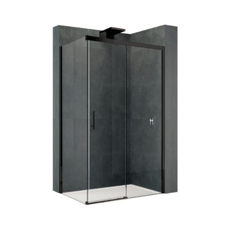 Emporia Sense Ścianka boczna 68x195 cm czarny mat szkło przezroczyste EMPORIA-SENSIFH68-1H