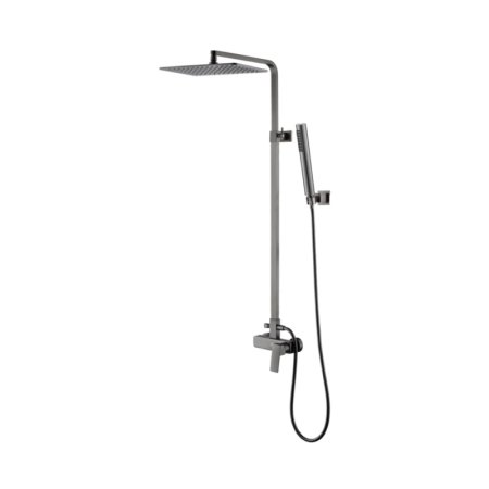 Emporia Teo Zestaw prysznicowy natynkowy z deszczownicą gun metal EMPORIA-020110BN