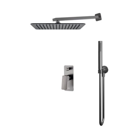 Emporia Teo Zestaw prysznicowy podtynkowy z deszczownicą gun metal EMPORIA-14_ZESTAW_TEO_GUN_METAL