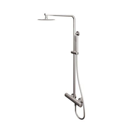 Emporia Zestaw prysznicowy termostatyczny natynkowy z deszczownicą nikiel szczotkowany EMPORIA-0401201N