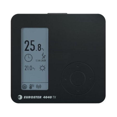Euroster Regulator temperatury bezprzewodowy czarny E4040TXRXGB