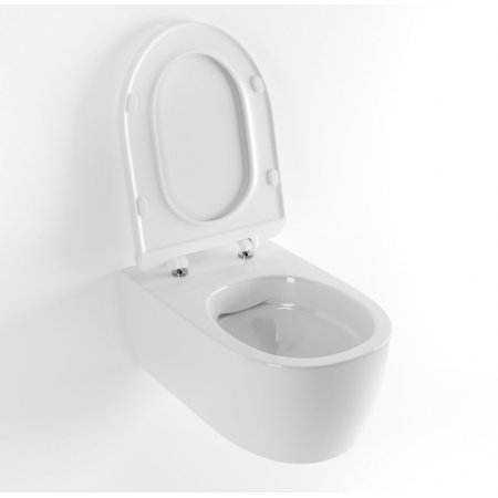 Excellent Doto Toaleta WC podwieszana 48,5x36,5 cm krótka Pure-Rim bez wewnętrznego kołnierza z deską sedesową wolnoopadającą, biała CEEX.1404.485.WH