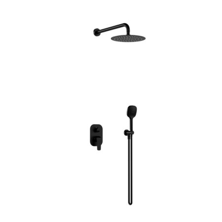 Excellent Clever 2.0 Zestaw prysznicowy podtynkowy z deszczownicą czarny soft AREX.SET.4145BS